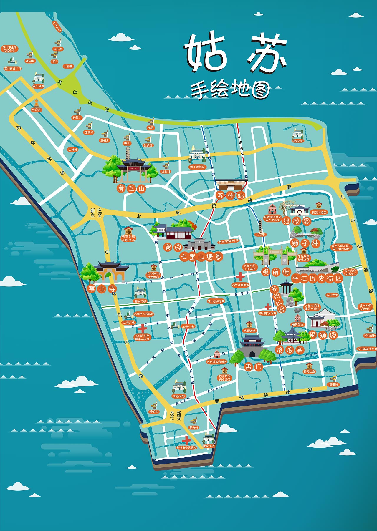沅江手绘地图景区的文化宝藏