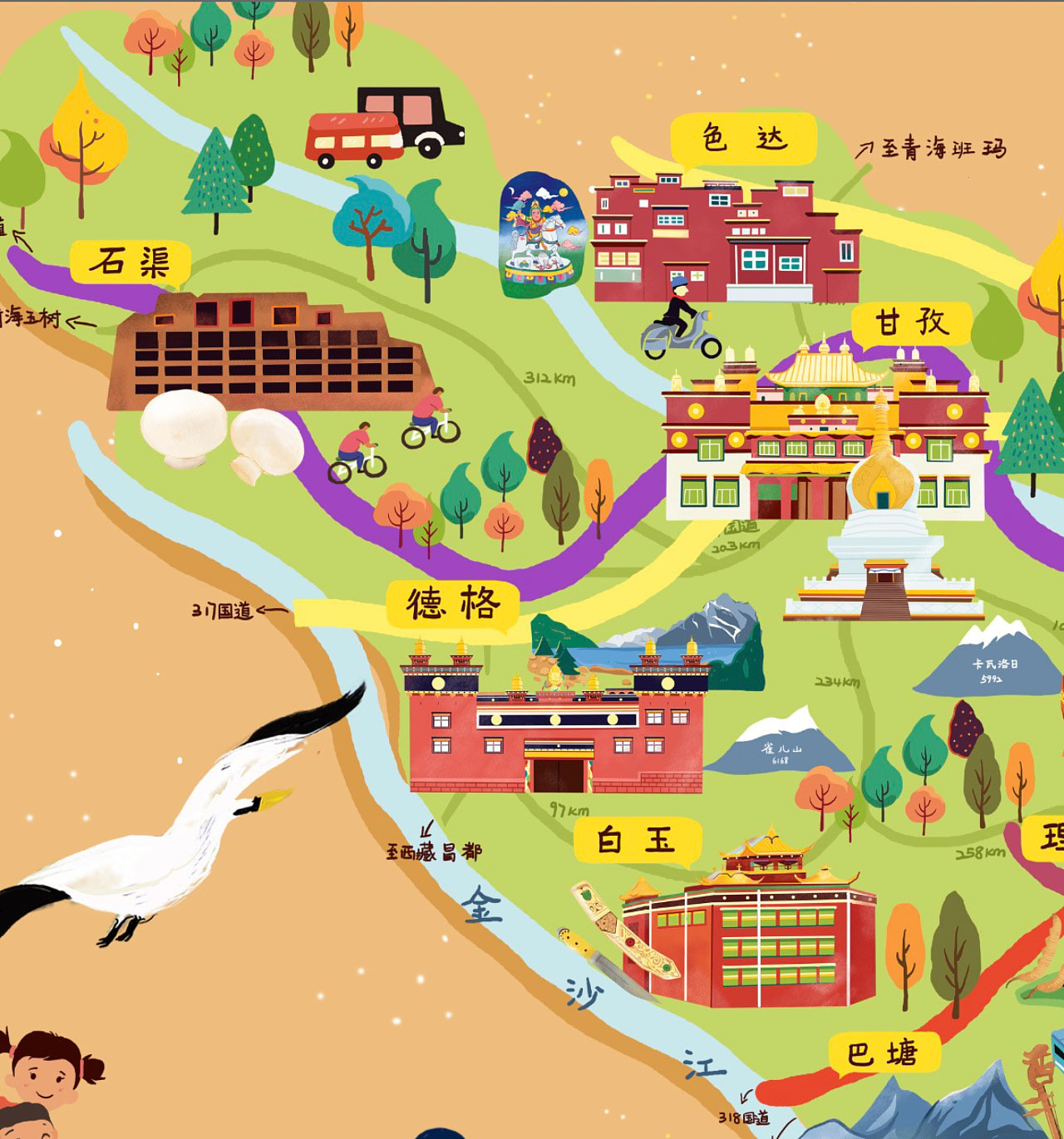 沅江手绘地图景区的文化宝库